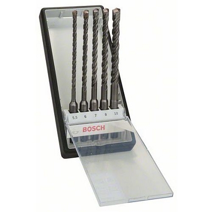 Bosch - 5dílná sada vrtáků do kladiv Robust Line SDS-plus-5 O 5,5,6,7,8,10 x 165mm