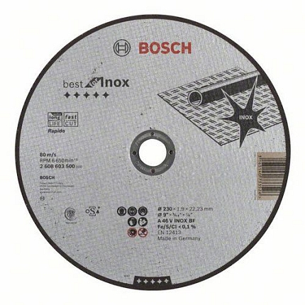 Bosch - Řezné kotouče na nerezovou ocel, rovné Best for Inox - Rapido