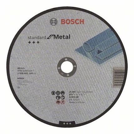 Bosch - Řezný kotouč rovný Standard for Metal A 30 S BF, 230 mm, 22,23 mm, 3,0 mm, 25 BAL