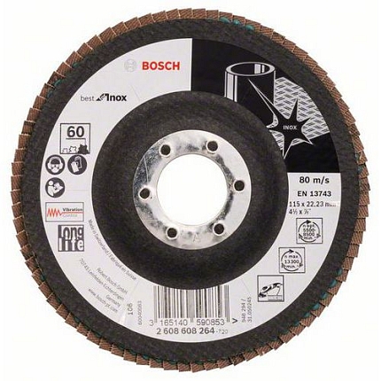Bosch - Lamelové brusné kotouče X581, Best for Inox, lomené provedení - EN 13743