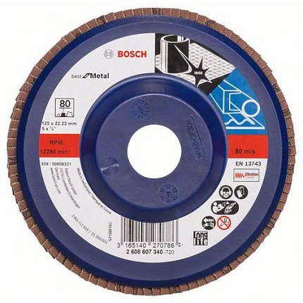 Bosch - Lamelový brusný kotouč X571, Best for Metal 125 mm, G80, rovn??, 10 BAL