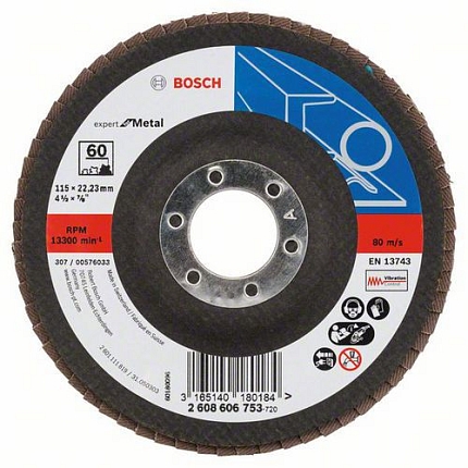 Bosch - Lamelový brusný kotouč X551, Expert for Metal 115 mm, G60, lomený, 10 BAL