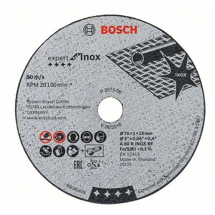 Bosch - Rozbrušovací kotouč Expert for Inox A 60 R INOX BF; 76 mm; 1 mm; 10 mm, 5ks x 2 BAL