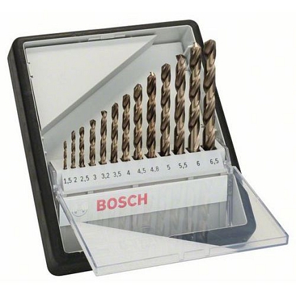 Bosch - 13dílná sada vrtáků do kovu Robust Line HSS-Co, 1,5; 2; 2,5; 3; 3,2; 3,5; 4; 4,5; 4,8; 5; 5,5; 6; 6,5 mm