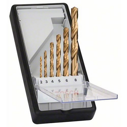 Bosch - 6dílná sada vrtáků do kovu Robust Line HSS-TiN, 135° 2; 3; 4; 5; 6; 8 mm, 135°