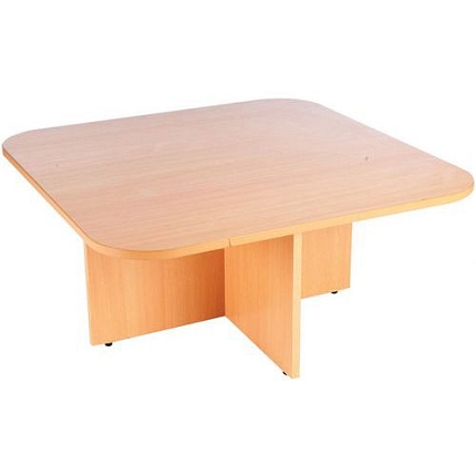 Konferenční stůl Manutan Expert, 100 x 100 cm, dezén buk