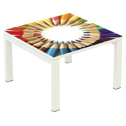 Konferenční stolek Manutan Expert Easy Office, 60 x 60 cm, pastelky
