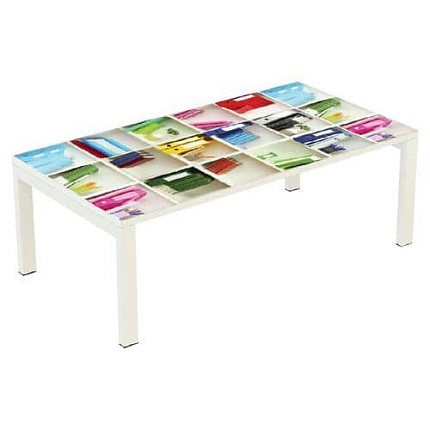 Konferenční stolek Manutan Expert Easy Office, 114 x 60 cm, knihovna