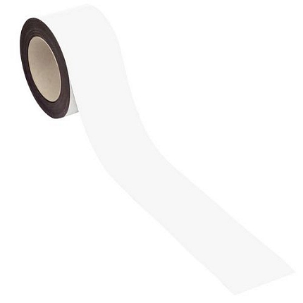 Magnetická páska na regály Manutan Expert, 10 m, bílá, šířka 60 mm