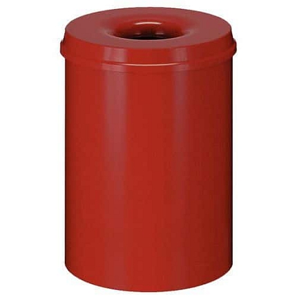 Ohnivzdorný kovový odpadkový koš – 110 l červený
