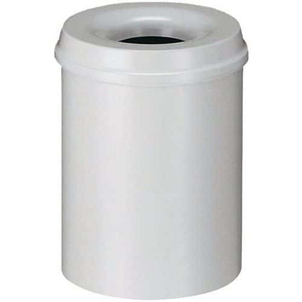 OHNIVZDORNÝ KOVOVÝ ODPADKOVÝ KOŠ 30 L ŠEDÝ