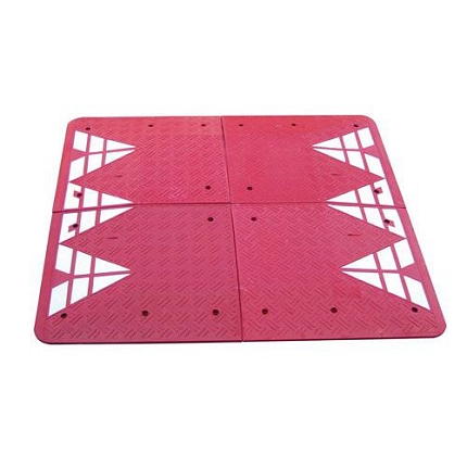 Zpomalovací práh, 6,5 x 200 x 180 cm, červený