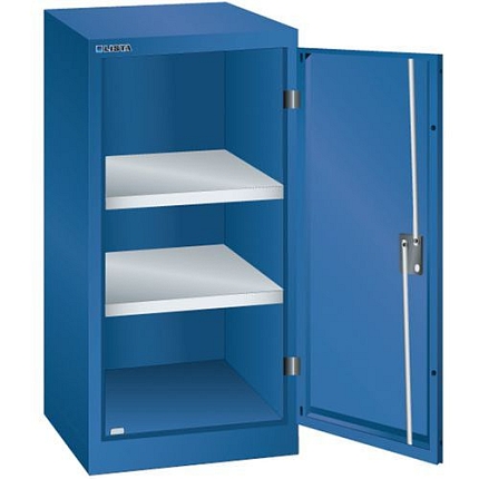 Dílenská skříň LISTA s policemi, 500x500x1000mm, 2 police,tmavě modrá