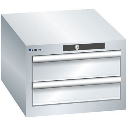 Dílenská zásuvková skřín Lista, 2 zásuvky - 2x 100mm, šedá