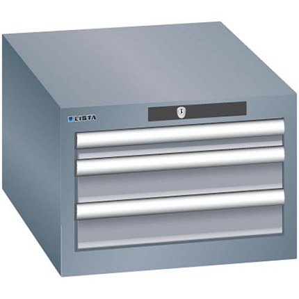 Dílenská zásuvková skřín Lista, 3 zásuvky, tmavě šedá