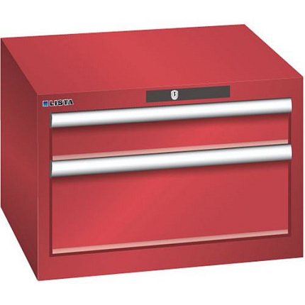 Dílenská zásuvková skříň Lista, 2 zásuvky, 564x572x383mm, červená