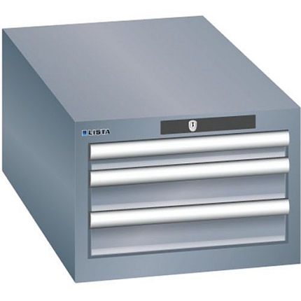 Dílenská zásuvková skříň Lista, 3 zásuvky, 411x725x283 mm, tmavě šedá