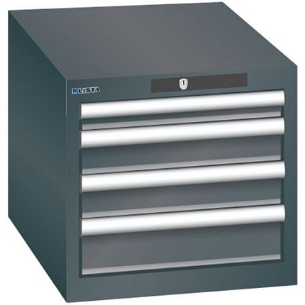 Dílenská zásuvková skřín Lista, 4 zásuvky, černá