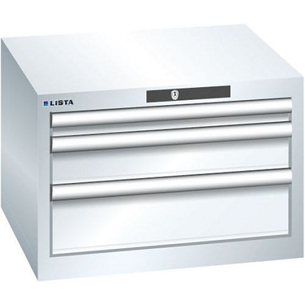 Dílenská zásuvková skříň Lista, 3  zásuvky, 564x572x383mm, bílá