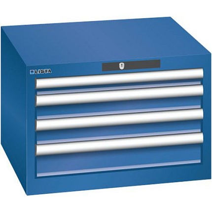 Dílenská zásuvková skříň Lista, 4  zásuvky, 564x572x383mm, tmavě modrá