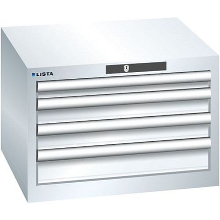 Dílenská zásuvková skříň Lista, 4  zásuvky, 564x572x383mm, bílá