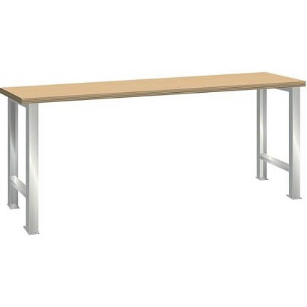 Dílenský pracovní stůl LISTA, 1500x750x840mm, nosnost 600 kg, světle šedá