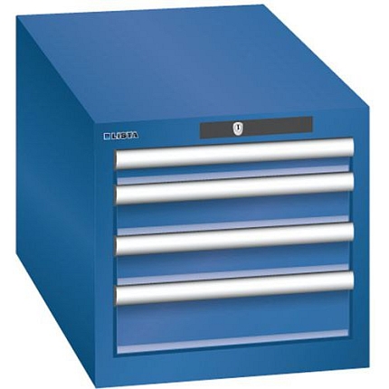 Dílenská zásuvková skřín Lista, 4 zásuvky , 411x725x383 mm, tmavě modrá