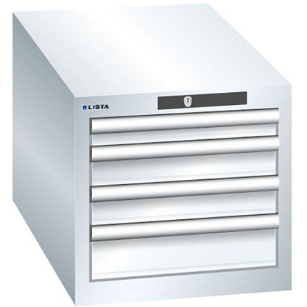 Dílenská zásuvková skřín Lista, 4 zásuvky , 411x725x383 mm, bílá