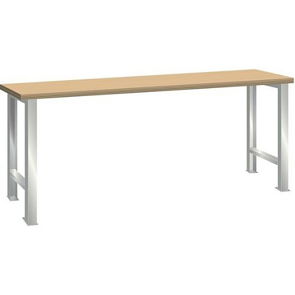 Dílenský pracovní stůl LISTA, 1500x750x890mm, nosnost 600 kg, světle šedá