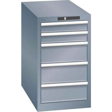 Dílenská zásuvková skřín Lista, 5 zásuvek, 411x725x700 mm, tmavě šedá