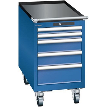 Mobilní dílenská zásuvková skříň Lista, 5 zásuvek, 411x725x723 mm, tmavě modrá