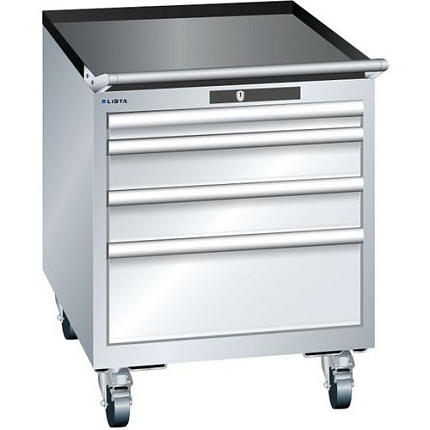 Mobilní dílenská  zásuvková skříň LISTA, 564x725x723mm, 4 zásuvky, šedá