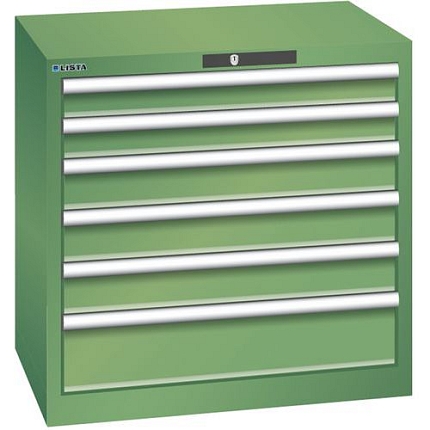 Dílenská zásuvková skříň LISTA, 717x572x700mm,6 zásuvek, zelená