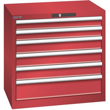 Dílenská zásuvková skříň LISTA, 717x572x700mm,6 zásuvek, červená