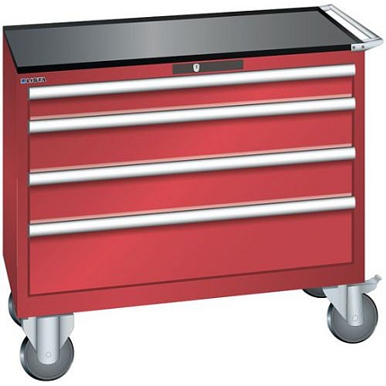 Dílenská zásuvková skříň Lista, 1023x572x962 mm, 4 zásuvky, červená