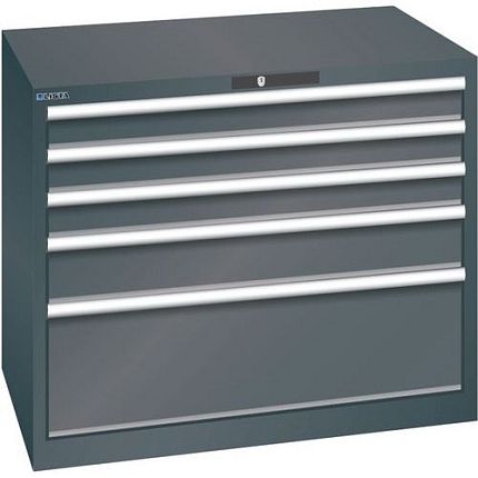 Dílenská zásuvková skříň Lista, 1023x725x850 mm, 5 zásuvek, černá