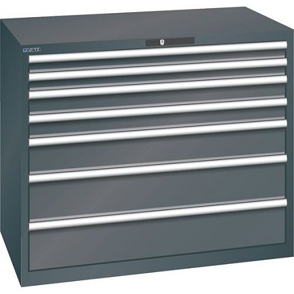 Dílenská zásuvková skříň Lista, 1193x725x1000 mm, 7 zásuvek, černá