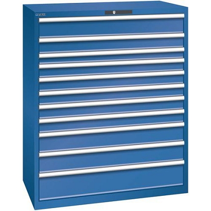 Dílenská zásuvková skříň Lista, 1193x725x1450 mm, 200kg, 11 zásuvek, tmavě modrá