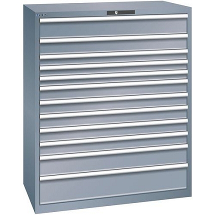 Dílenská zásuvková skříň Lista, 1193x725x1450 mm, 200kg, 12 zásuvek, tmavě šedá