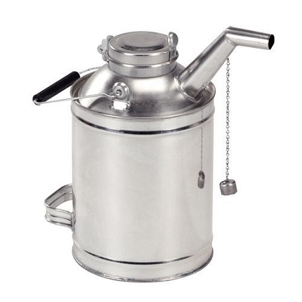 Odměrka z bílého plechu se zahnutým výtokovým kohoutem, objem 5 l - Pressol