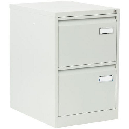 Jednořadá kovová kartotéka A4 Manutan Expert Pally, 2 zásuvky, šedá