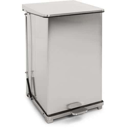 Průmyslový kontejner s nožním pedálem 152 l z matné nerezové oceli