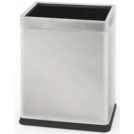 Čtyřhranný odpadkový koš se dvěma příčkami 10 l z nerezové oceli