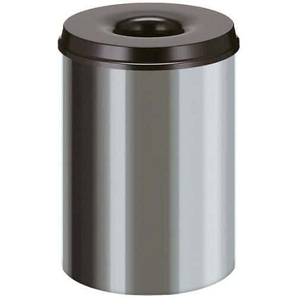 Ohnivzdorný koš na papír 30 l nerez/černý