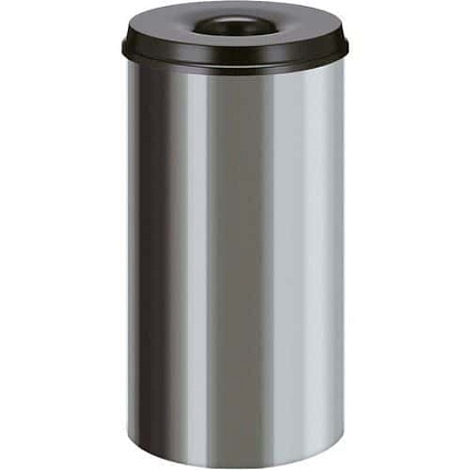 Ohnivzdorný koš na papír 50 l nerez/černý