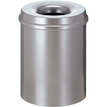 Ohnivzdorný odpadkový koš 15 l stříbrný