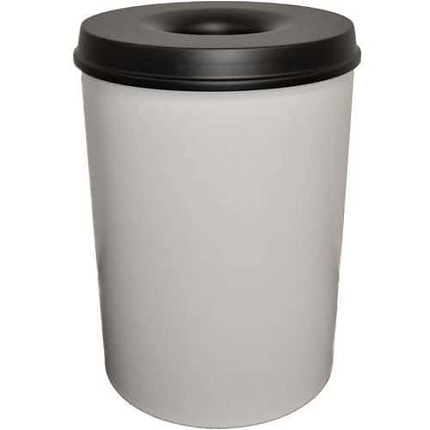 Ohnivzdorný odpadkový koš 30 l šedý/černý