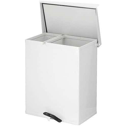 Odpadkový koš s nožním pedálem 25 + 55 l bílý