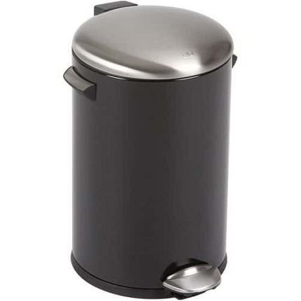Odpadkový koš s nožním pedálem Belle Deluxe 12 l černý/matný nerez