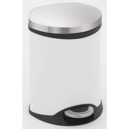Odpadkový koš Shell 6 l bílý/matná nerezová ocel